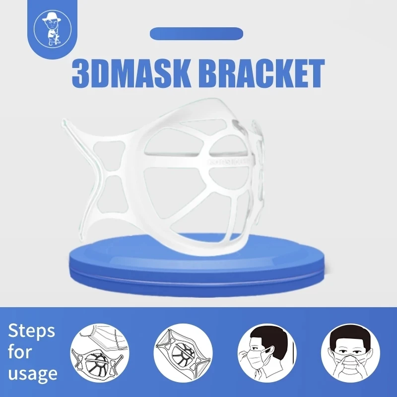 

3D маска для рта, поддерживающая дыхательную маску, внутренняя подушка, кронштейн, пищевой силикон, держатель для маски, дышащий клапан, модн...