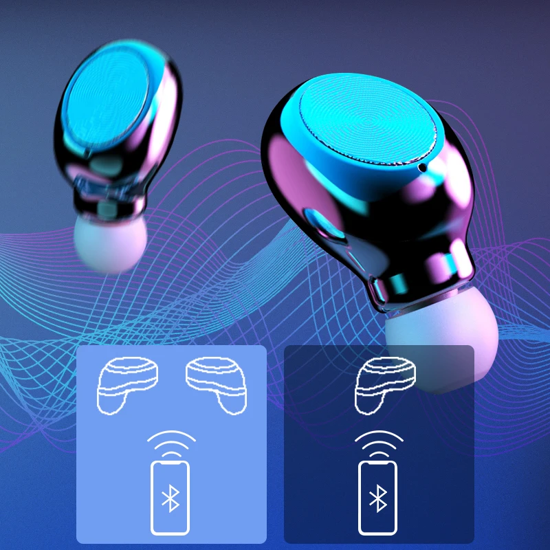 TWS Bluetooth 5.0 Earphones Wireless 6D Stereo In-Ear Active Noise Cancelling Gaming Headset for Smartphones HIFI Mini Support |