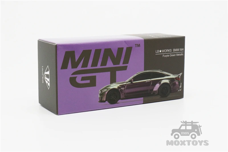 

MINI GT 1:64 LBWORKS M4 Purple-Green Metallic RHD Diecast Model Car