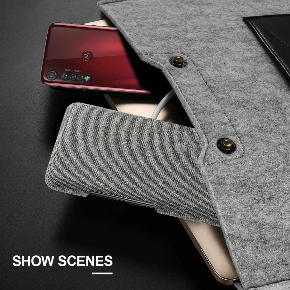 For Motorola Moto G8 Plus Case Ultra Slim Hard PC Woven Matte Fabric Anti-scratch Protector Cover |