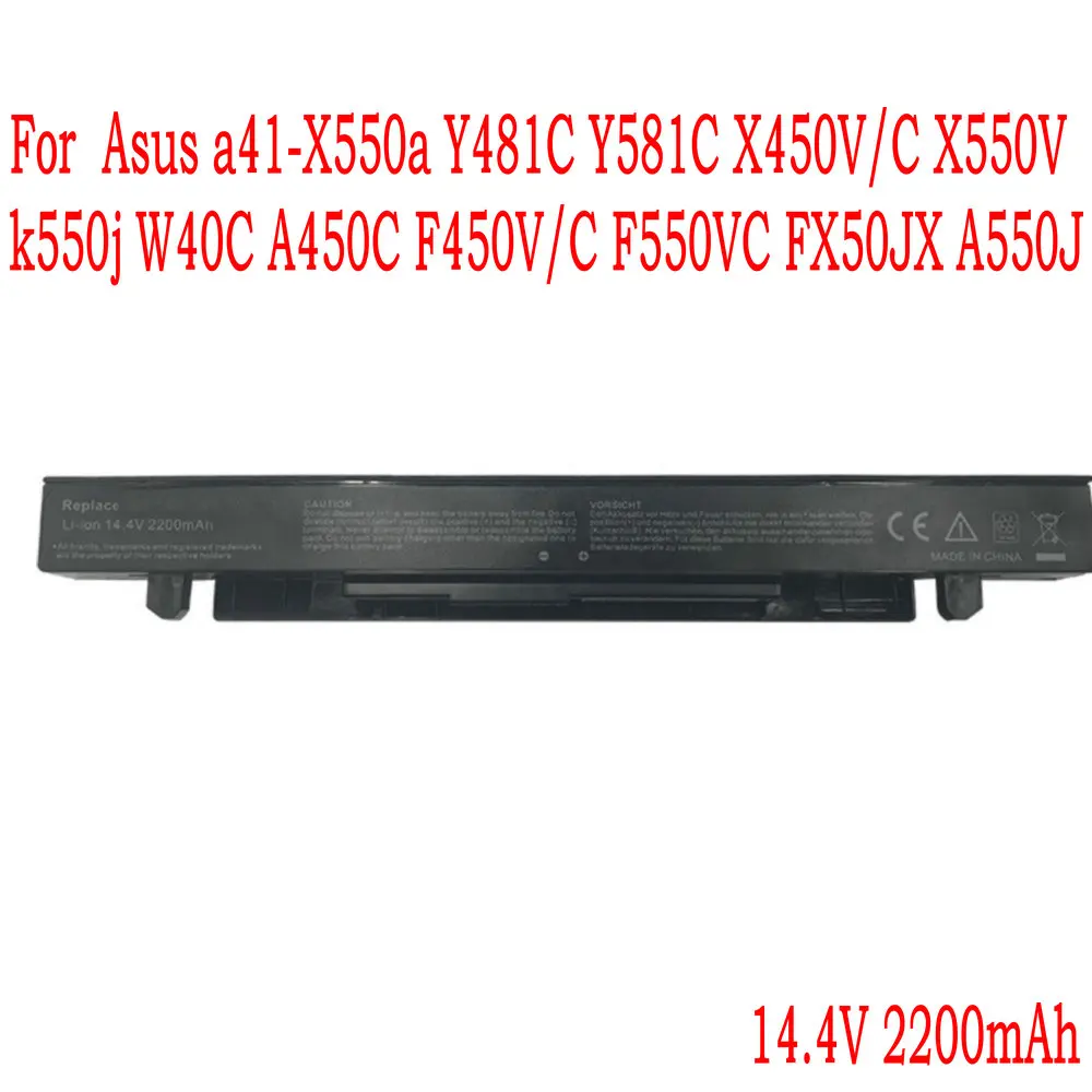 

High Quality Laptop battery For Asus Y481C Y581C X450V/C X550V k550j W40C A450C F450V/C
