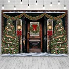 Avezano фонов зима Merry бант для рождественской ёлки колокольчики огни художественное оформление венка баннеры фотографии фон для фотостудии