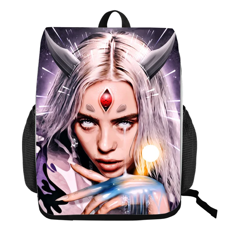 15 Billie Eilish Bagpack Подростковая распылитель ранцевого типа для с искусственного меха, сумочка, добавить свой комментарий elish портфели джинсовый пенал для мальчиков и для девочек рюкзак для путешествий - Цвет: 15