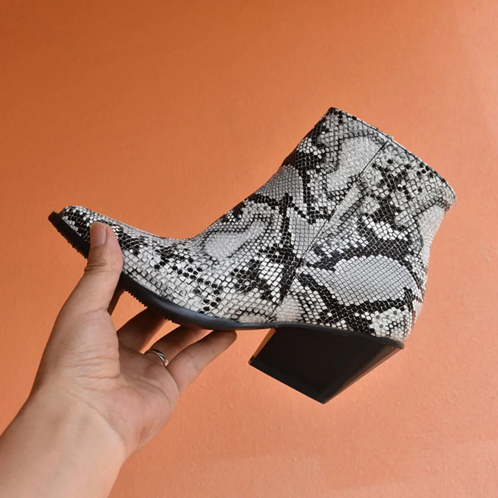 2019 Модные женские ботинки ботильоны на высоком каблуке большие размеры