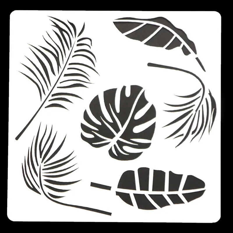 

13*13 leaves pvc Layering Stencils for DIY Scrapbooking/photo album Decorative Embossing DIY Paper Cards Crafts