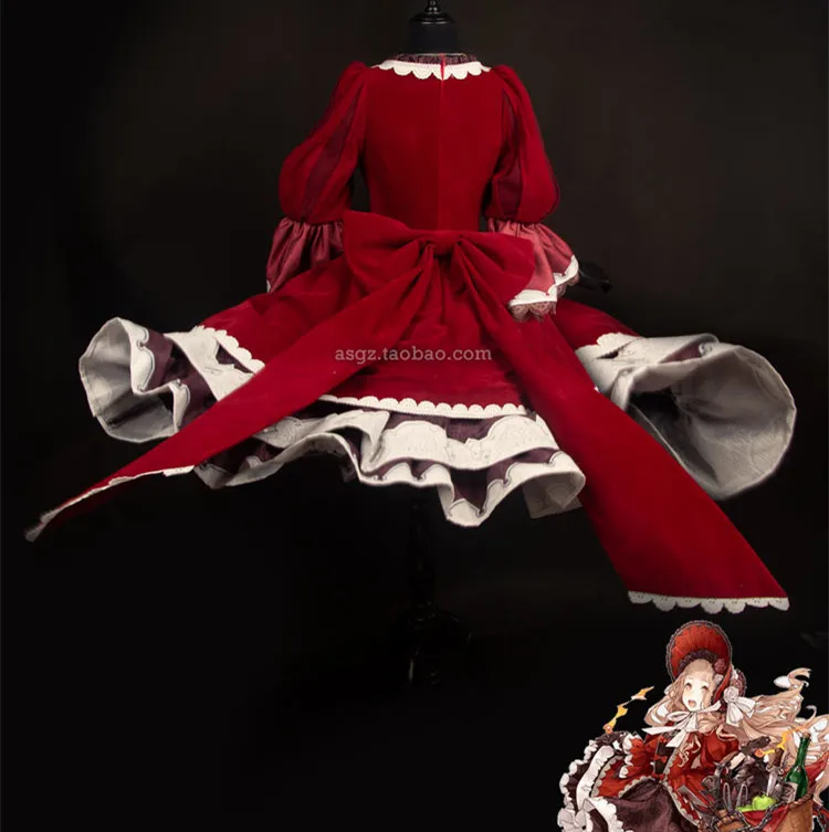 Горячая игра косплей SINoALICE красный капюшон Косплей Костюм Хэллоуин темно красные