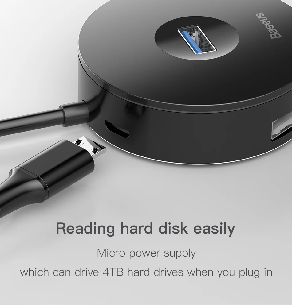 BASUES USB C док-станция USB 3,0 концентратор разделитель несколько USB хаб Тип C концентратор 2,0 мульти хаб расширитель 4 Порты и разъёмы хаб для портативных ПК