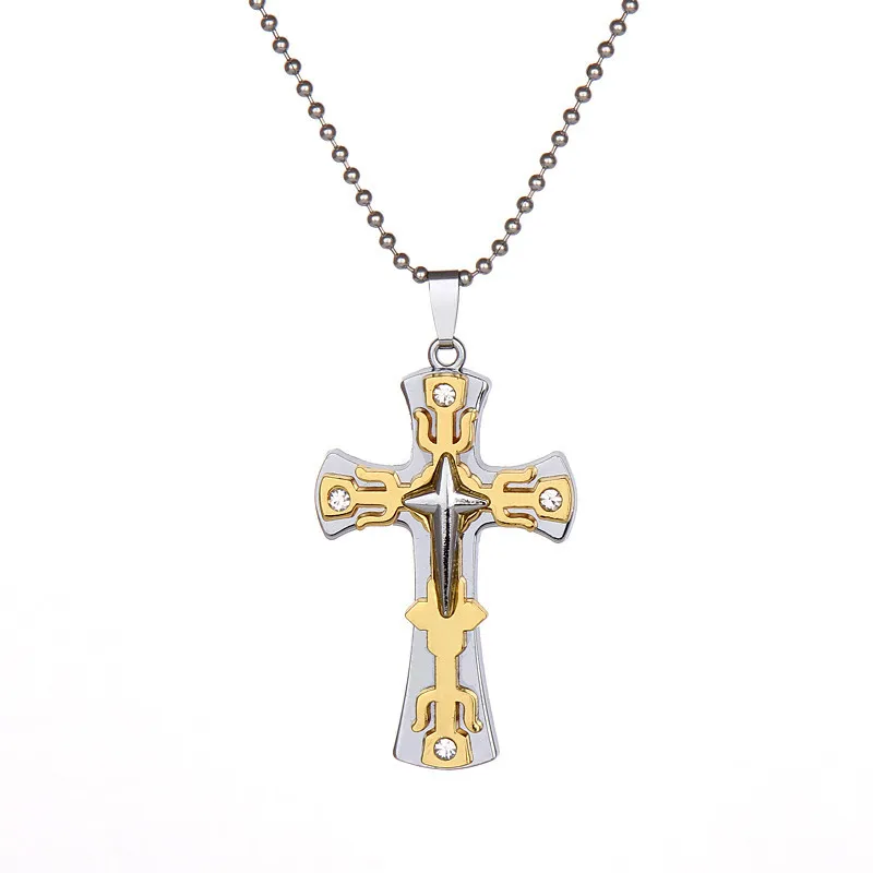 Религиозная Подвеска &quotИисус&quot крест ожерелье для мужчин 2020 Новая мода Золотой