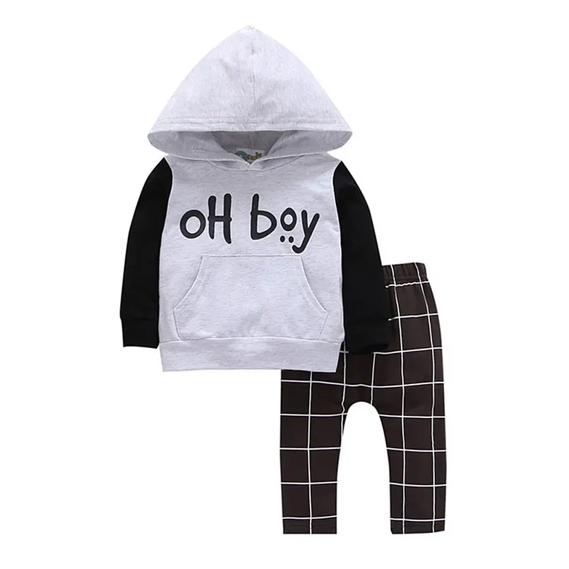 2pcs/set Top+Plaid Pants 0-6 Years hoodie Sweatshirt Baby Toddler Boy Girls Long Sleeve Autumn clothes Kids Outfit Play Mats | Детская