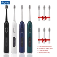 boyakang sonic electric toothbrush adult teeth brush byk07 with 6 replacement heads dupont bristles 3 modes charging base