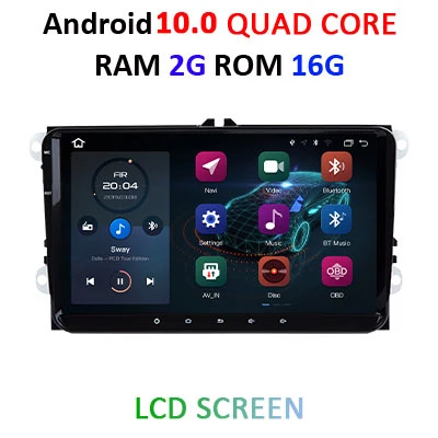 2G 16G LCD DSP ips " для VW Skoda Octavia golf 5 6 touran passat B6 B7 jetta polo tiguan Android 10 2 din автомагнитола gps МУЛЬТИМЕДИА без dvd - Цвет: 2G 16G LCD