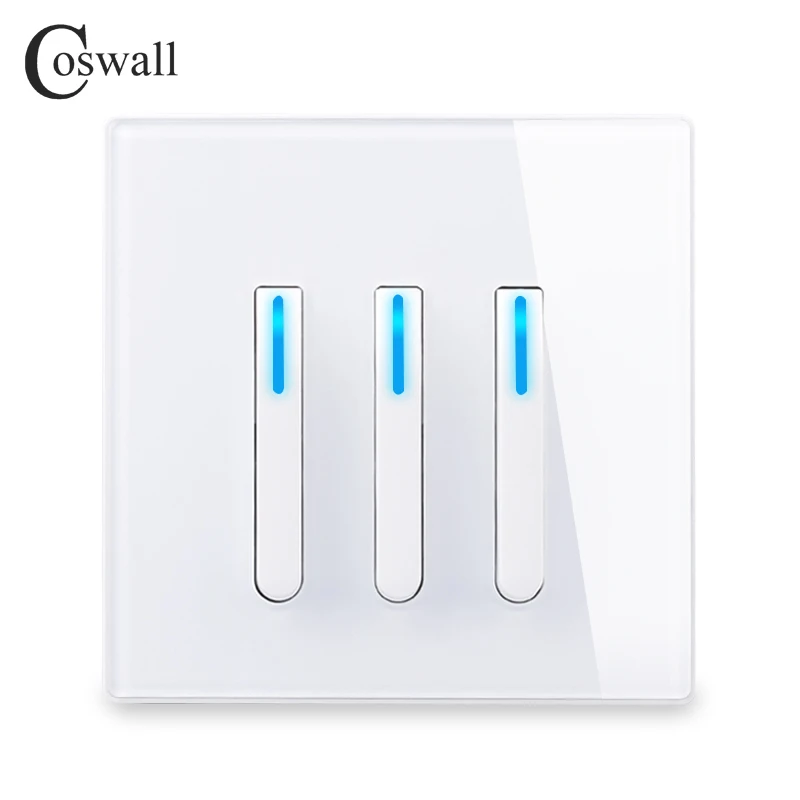 

COSWALL 1/2/3/4 клавиши пианино дизайн ВКЛ./ВЫКЛ. Настенный светильник ель света подсветка данных CAT6 HDMI USB зарядка стеклянная панель белая