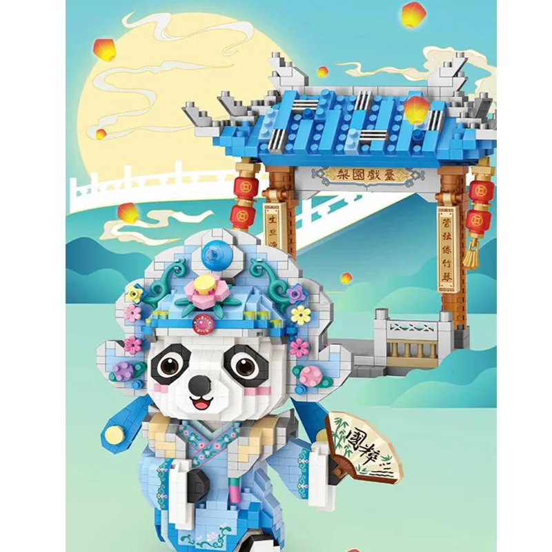 1080pcs+ New 8101 Loz City mini block Chinese Lion Dance Peking Opera Panda Building Blocks Bricks Kids DIY Toys Xmas Gift 9258 - купить по