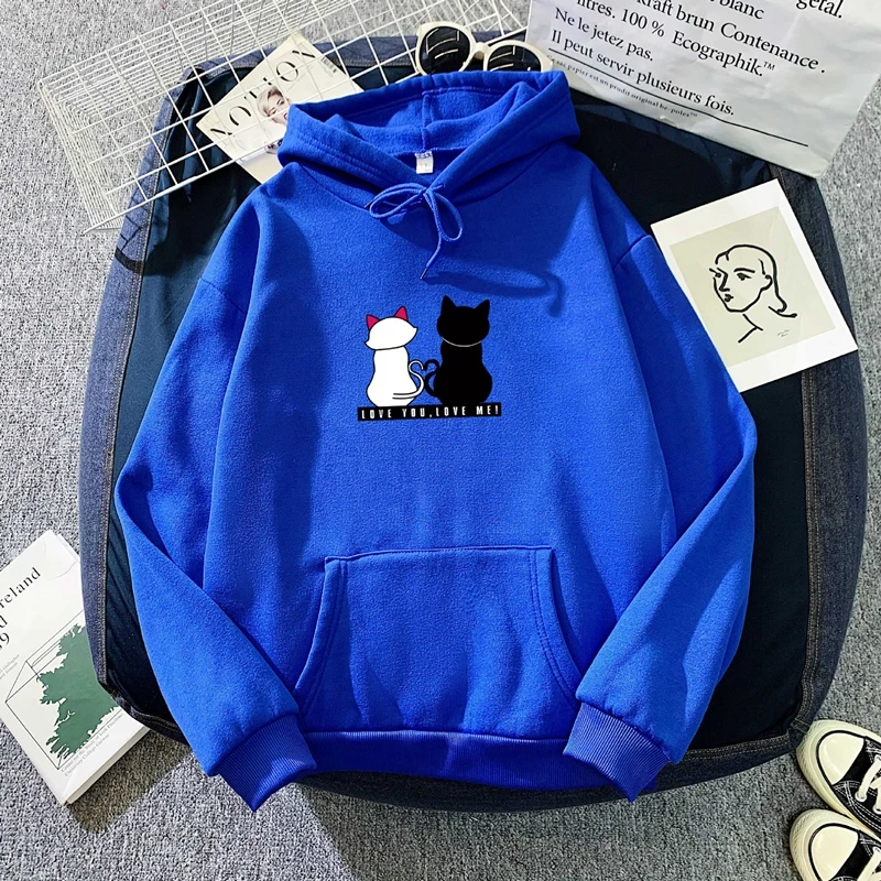 Модная женская кошачья толстовка с принтом на спине Kawai Kpop повседневная одежда