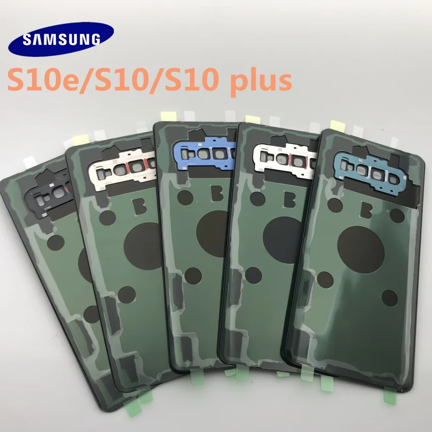 Оригинальная Замена samsung Galaxy S10e G973 S10 G970 S10 plus задняя крышка батарейного отсека+ стеклянная рамка для камеры+ Инструменты
