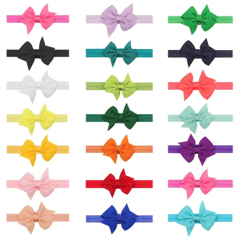 

5pcs/lot Kids Hair Accessories Bowknot Elastic Hair Bands Colorful Hair Bows Fashion Headbands Girls Photography Props