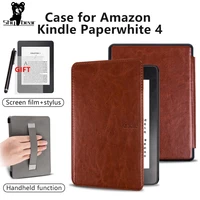 for 2018 kindle paperwhite 4 pu leather cover case for all new paperwhite 10th generation 2018 e book funda capa free gift