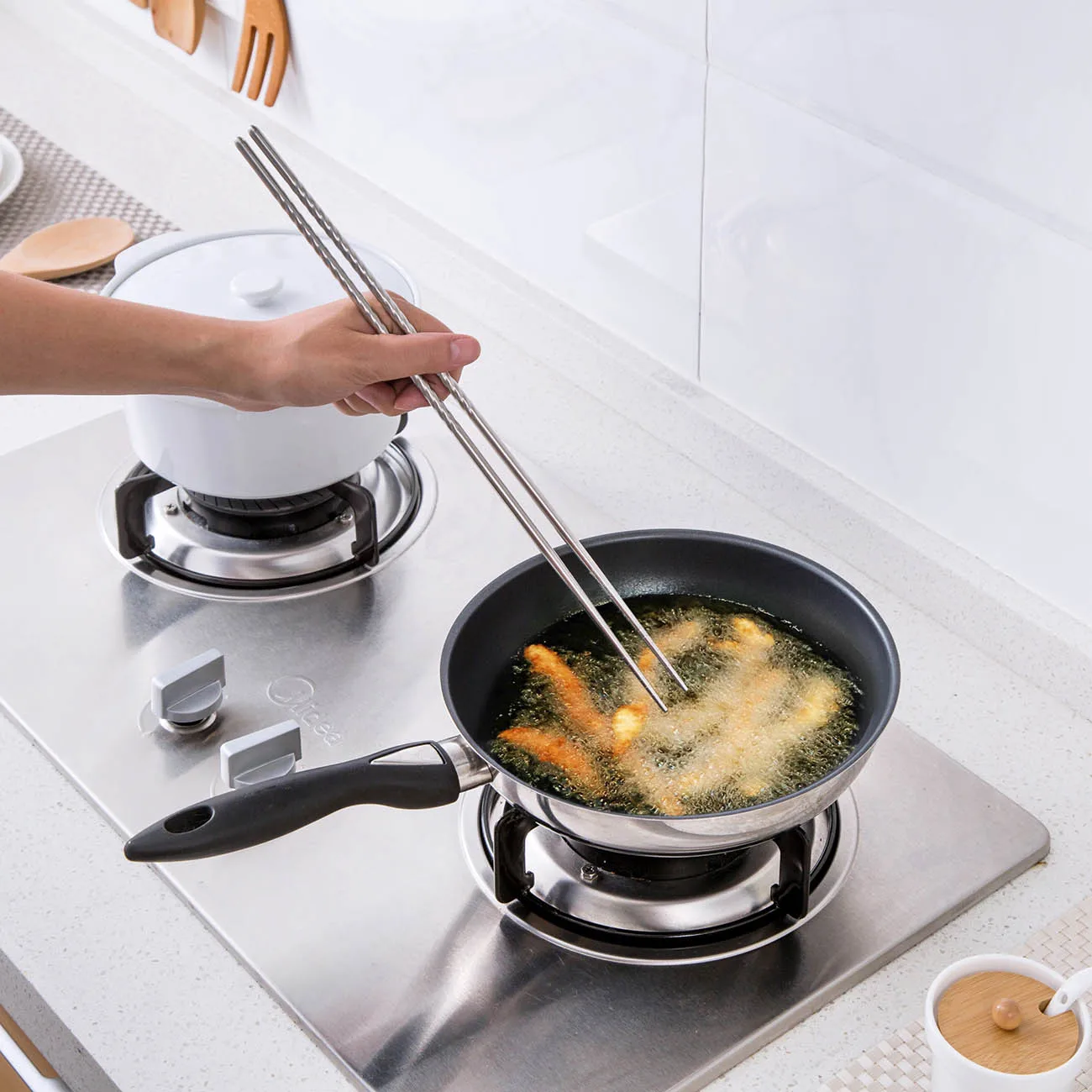 Горячая 1 пара нержавеющая сталь горячий горшок длинные палочки для жарки еды