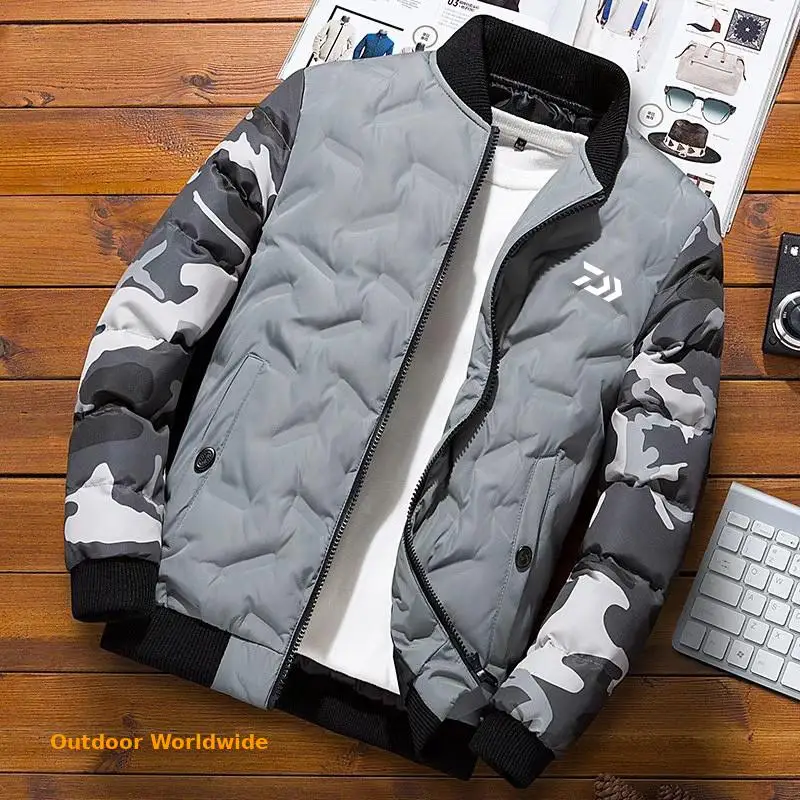 

Daiwa Jacket New Fishing Clothing Men Waterproof Warm Fishing Clothes Camouflage Hooded Fishing Jacket Winter Daiwa Clothing