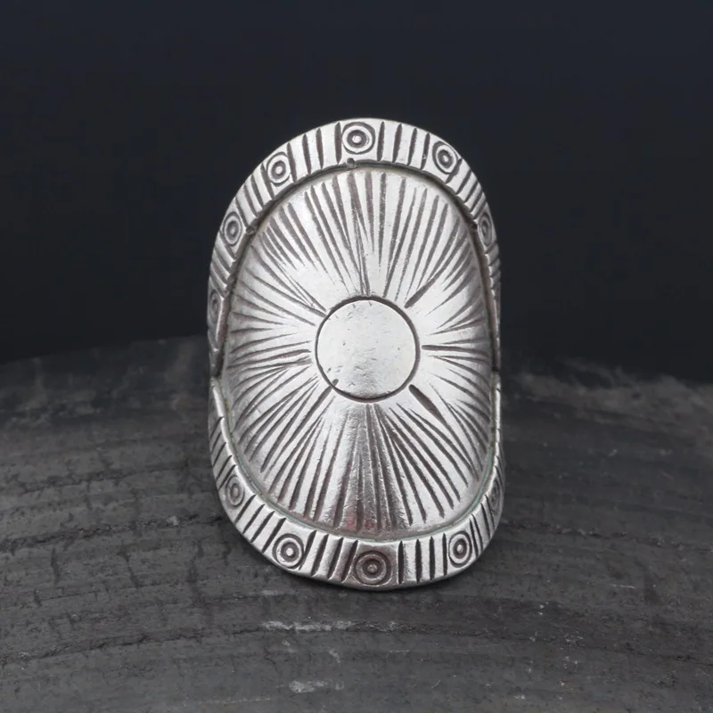 

Amxiu Retro Sunflower Ring Antique Silver Ring Vintage Ring Open Ring For Women Party Accessories Handmade Jewelry 925 Silver