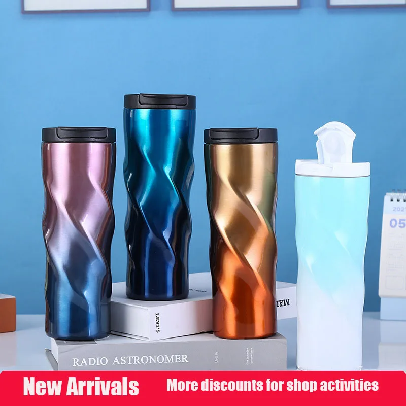 

Car Water Bottle Sublimation Blanks Mugs Stainless Steel Tumbler Sports Fall Protection Color High Capacity Thermos Coffee Cup