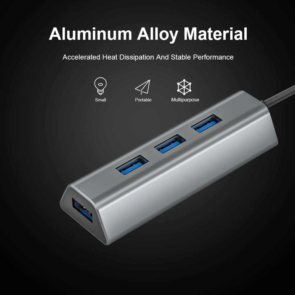 

4 Port USB 3.0 Splitter Adapter with Power Port 5Gbps for Windows Mac Computer Laptop Docking Station Power Adapter