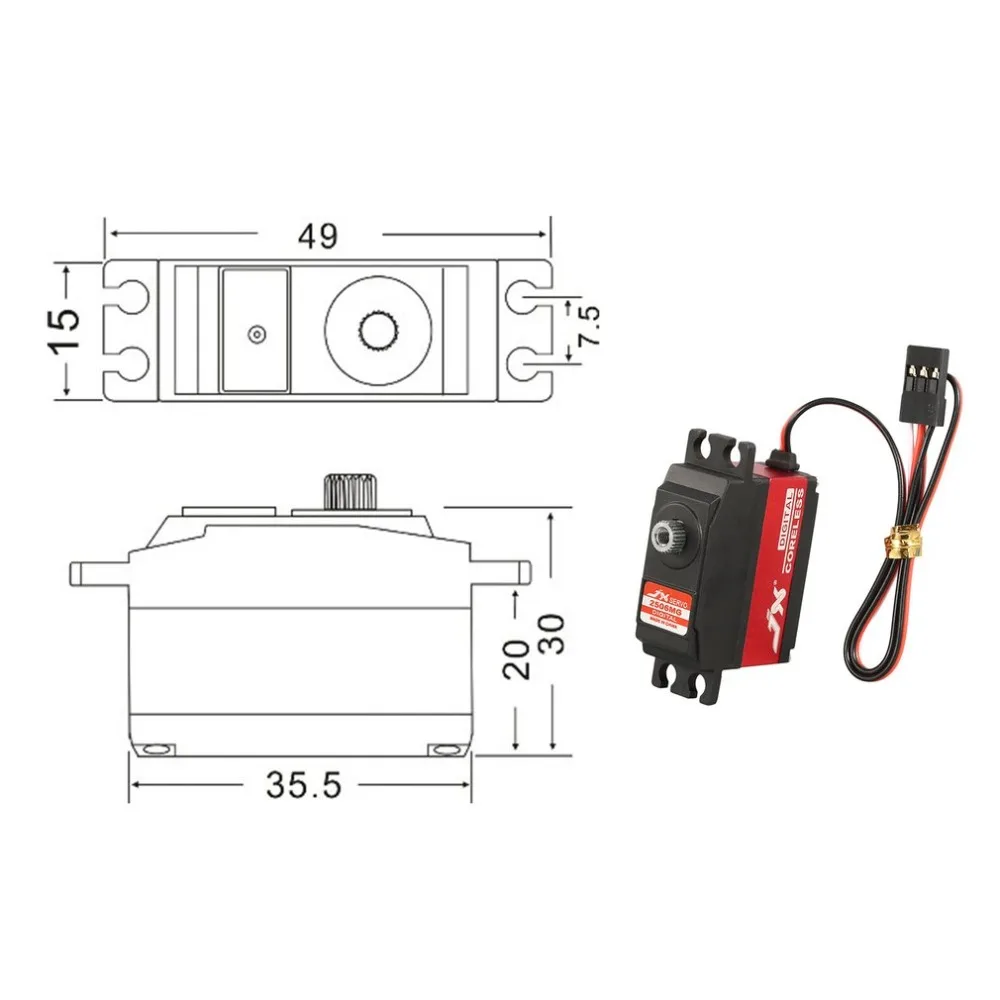 JX PDI-2506MG 25g металлическая передача цифровая сервопривод Coreless мотор для RC 450 500 Вертолет фиксированное крыло самолет