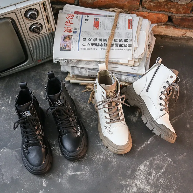 

Autumn 2021 New Flat Casual Boots Women's Thick Casual British Women's Boots Martin Boots.