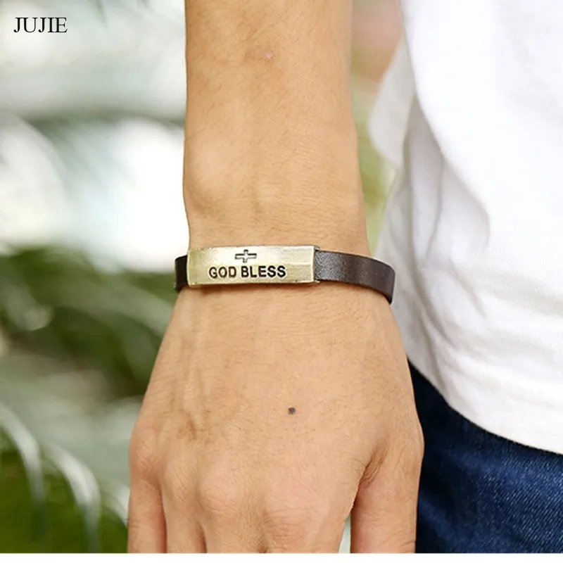 

JUJIE Leather Bracelets&Bangles For Men Punk Bracelets Retro jewelry Hand Accessories