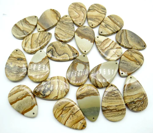 

Natural stone Quartz Crystal picture Turquoises aventurine Water droplets Pendant for diy Jewelry making necklace6PCS