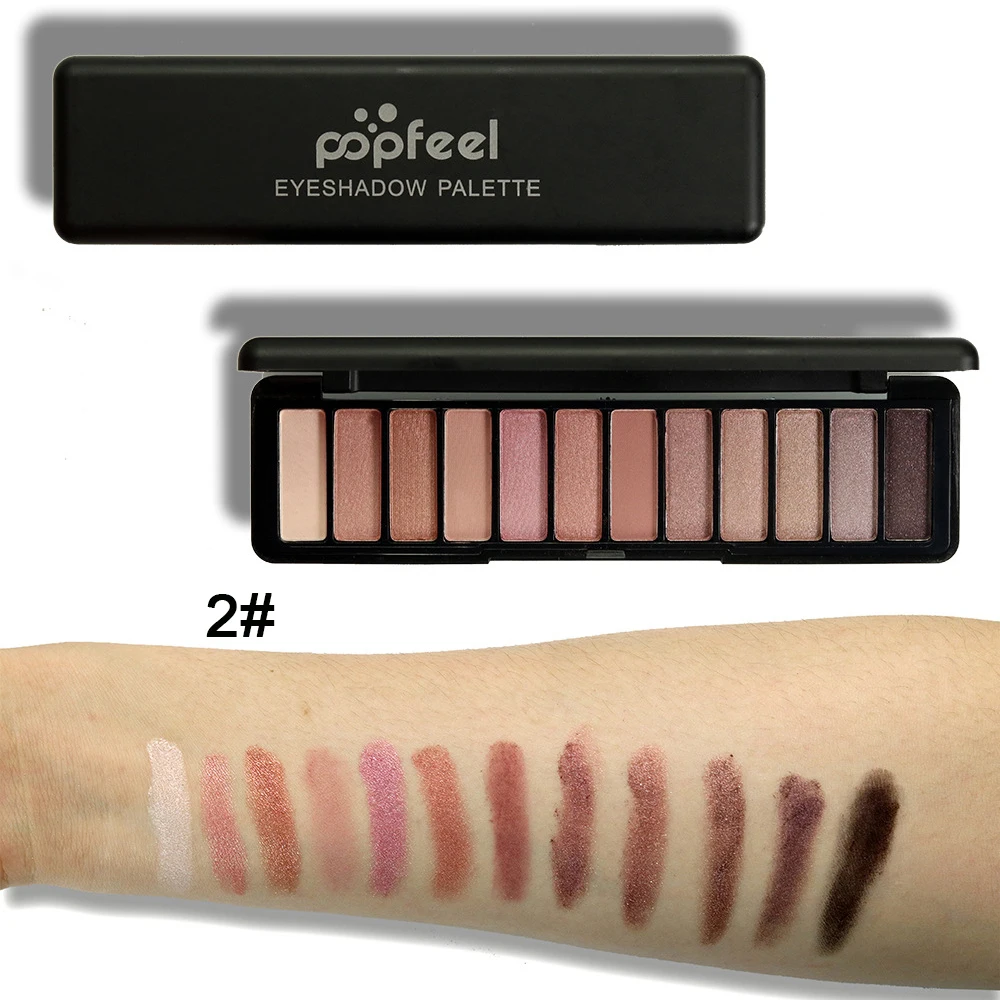 Модные тени для век Палитра 12 цветов мерцающие Nuded палитра естественные легкие в