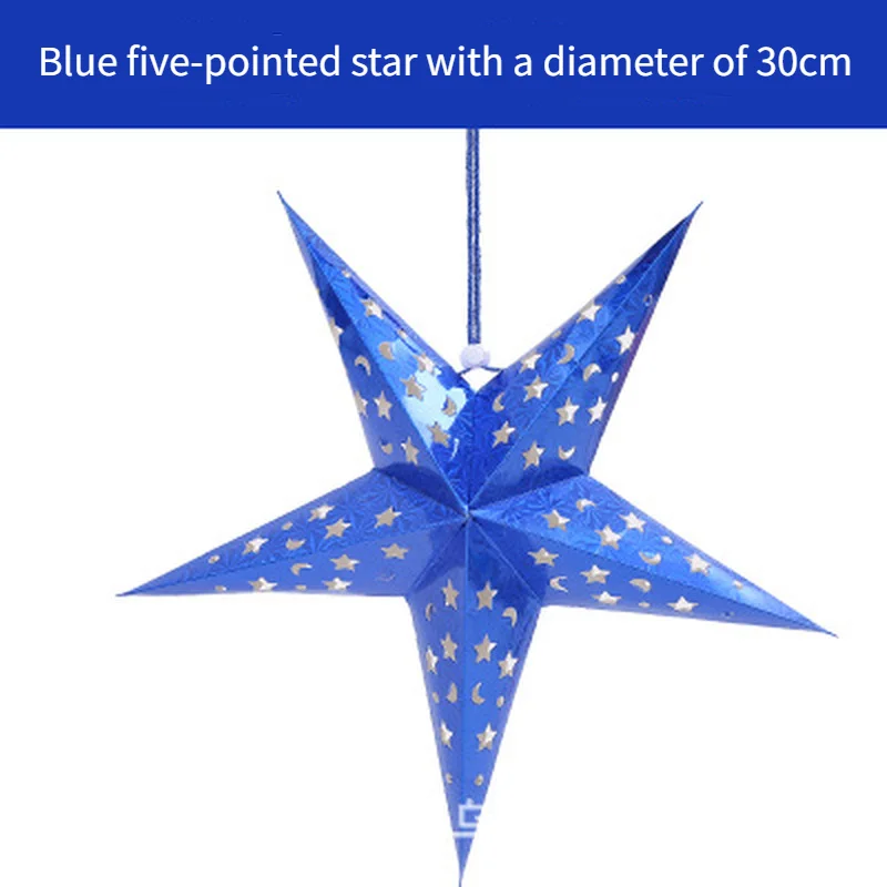 

45cm Hollow Out Star Christmas Tree Hanging Pendant Party Light Window Grille Home Bedroom Night Light Garden Hanging Decoration