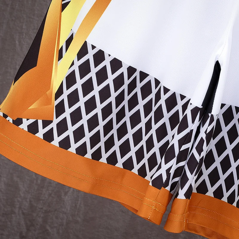 

2021 Summer Men's New Chinese Style Auspicious Cloud Print Sports Suit Patchwork Plaid Basketball Sets 4 Color Optional