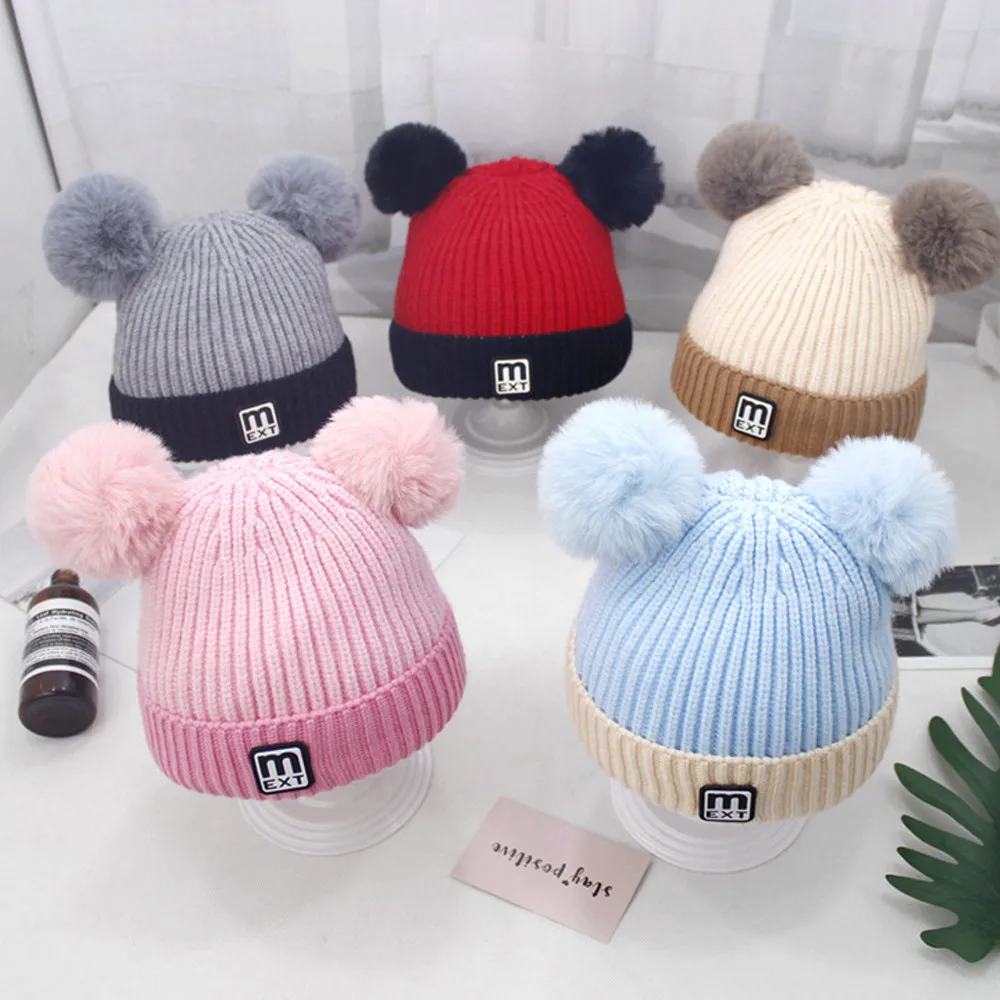 Новинка 2019 модная зимняя шапка из 2 предметов шарф Меховая детская вязаная теплая