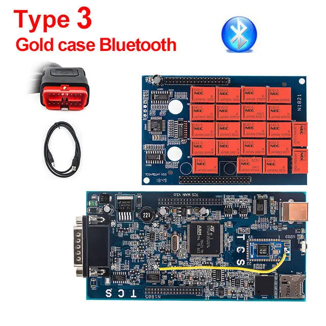 Gold case BT 10 шт. CDP TCS CDP PRO Plus Bluetooth. R3 keygen программное обеспечение OBD2 Авто сканер для автомобилей грузовиков OBDII диагностический инструмент - Цвет: Gold case BT