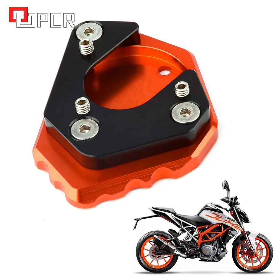 

Новый дизайн логотипа DUKE CNC алюминиевая боковая подставка увеличенная Удлиняющая пластина для KTM DUKE/RC 125 200 250 390 RC125 RC200 RC390