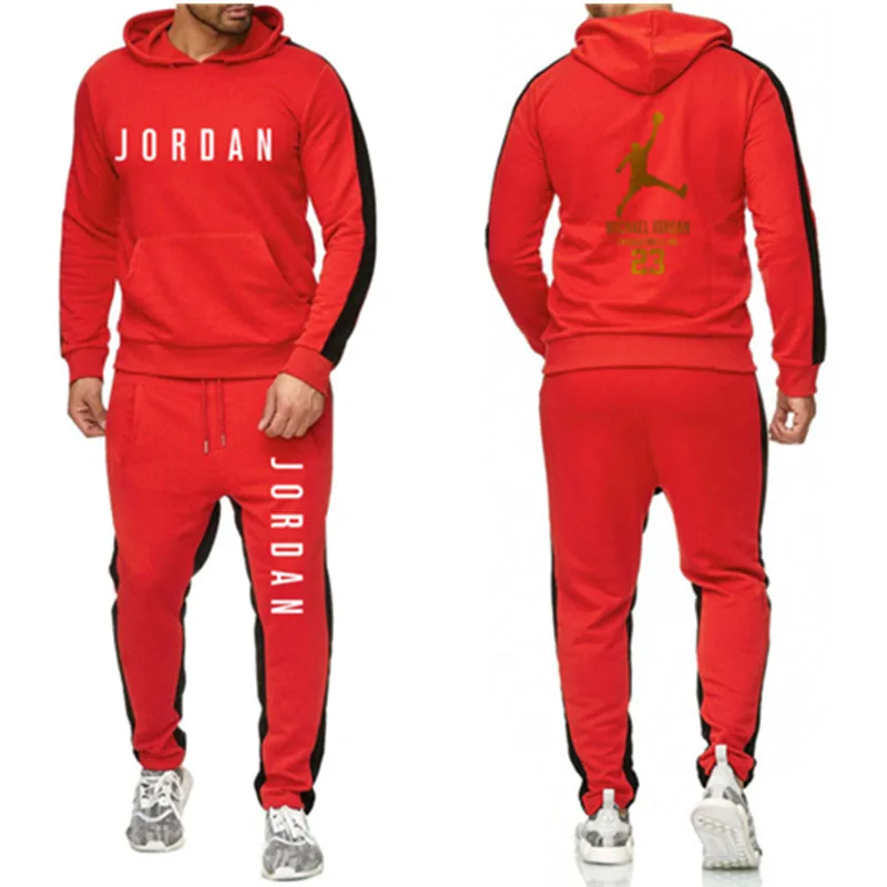 

2021 Spring And Autumn New Hoodies Men's Sportswear Pullover + Sweatpants Suit Fashion Casual Printing Sweatshirt Jogging Track