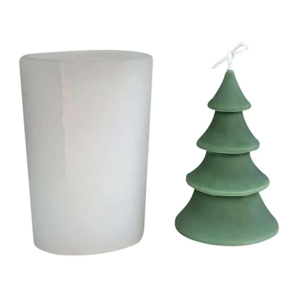 

New Christmas Candle Silicone Mold DIY Four-tier Christmas Tree Scented Gypsum Epoxy Molds Cake Soap Making tool