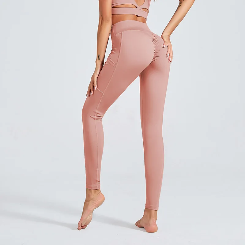 Y-6072 Pink Kaminsky, 6 цветов, высокая талия, женские леггинсы, одноцветные, пэчворк, повседневные штаны, джеггинсы пуш-ап, сексуальные, женские, тонкие, для фитнеса, леггинсы - Цвет: Y-6072 Pink