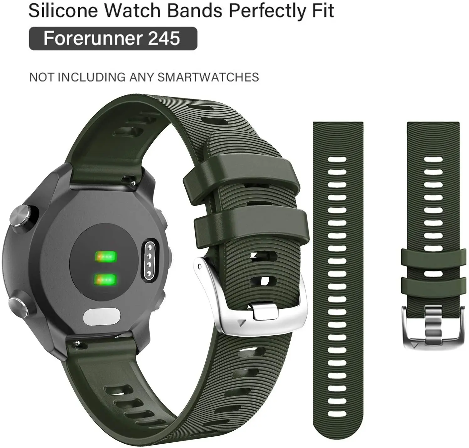 

For Garmin 245 Strap Official Button Silicone Watch Band Sports Strap For Forerunner 245M/645/Vivoactive 3/Venu/Venu SQ Bracelet