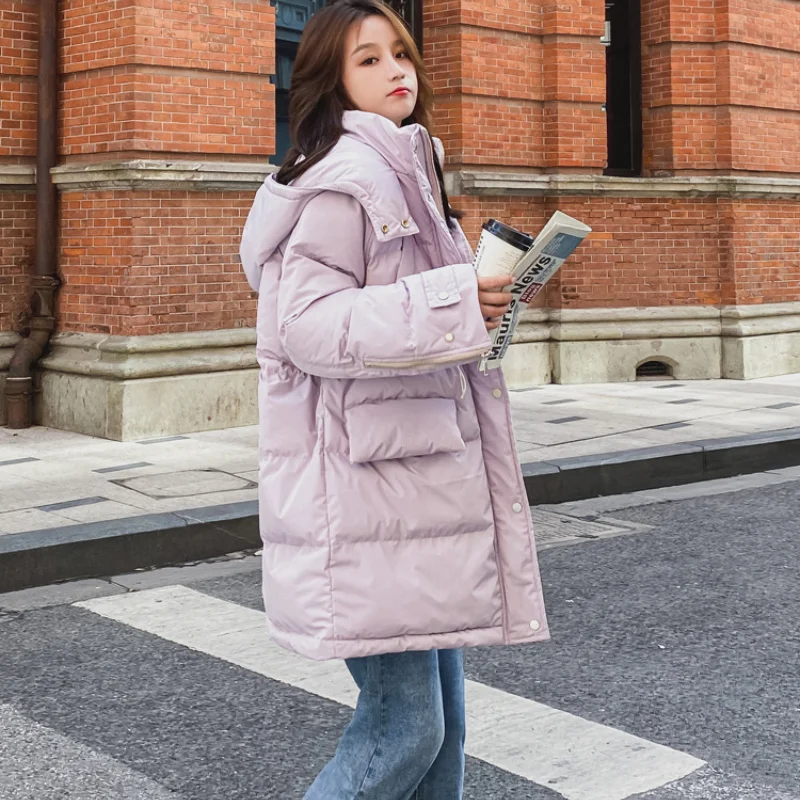 Парка женская зимняя с капюшоном хлопковое пальто теплая свободная HLY194 2021 -