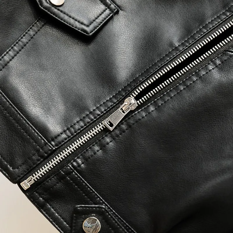 Женская куртка из искусственной кожи ZQLZ 2021 свободная черная уличная в стиле панк