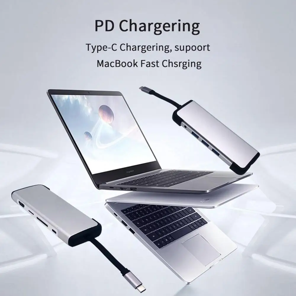 USB концентратор LIOEO Тип C 3 1 для RJ45 гигабитный Ethernet кардридер SD/TF HDMI адаптер с аудио