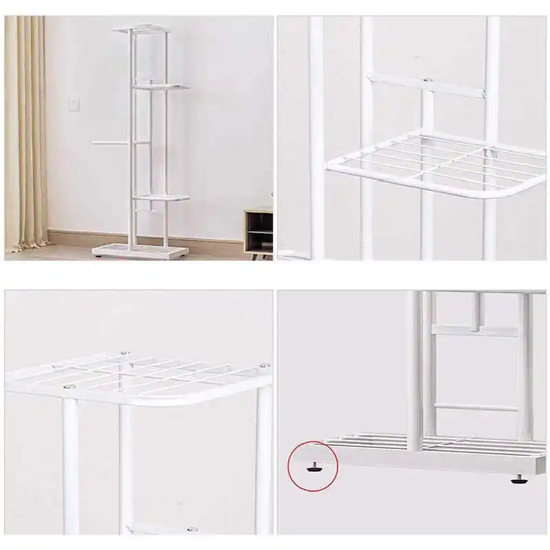

4 Tier 5 Potted Plant Stand Multiple Flower Pot Holder Shelves Planter Rack Storage Organizer Display for Indoor Garden Balcony