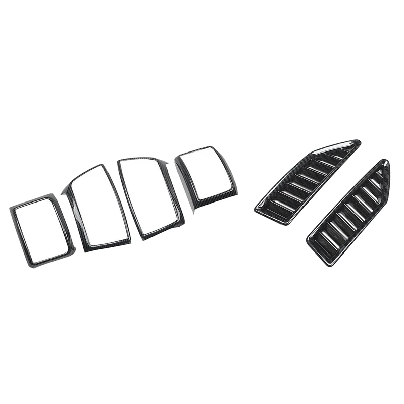 

Carbon Fiber Central Control Dashboard Trim Cover AC Outlet Vent Frame for Ford Ranger Everest Endeavor 2015-2021