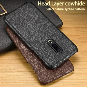 genuine leather phone case for meizu 16th plus 16 16x 17 pro 7 plus cases luxury natural cowhide litchi texture back cover free global shipping