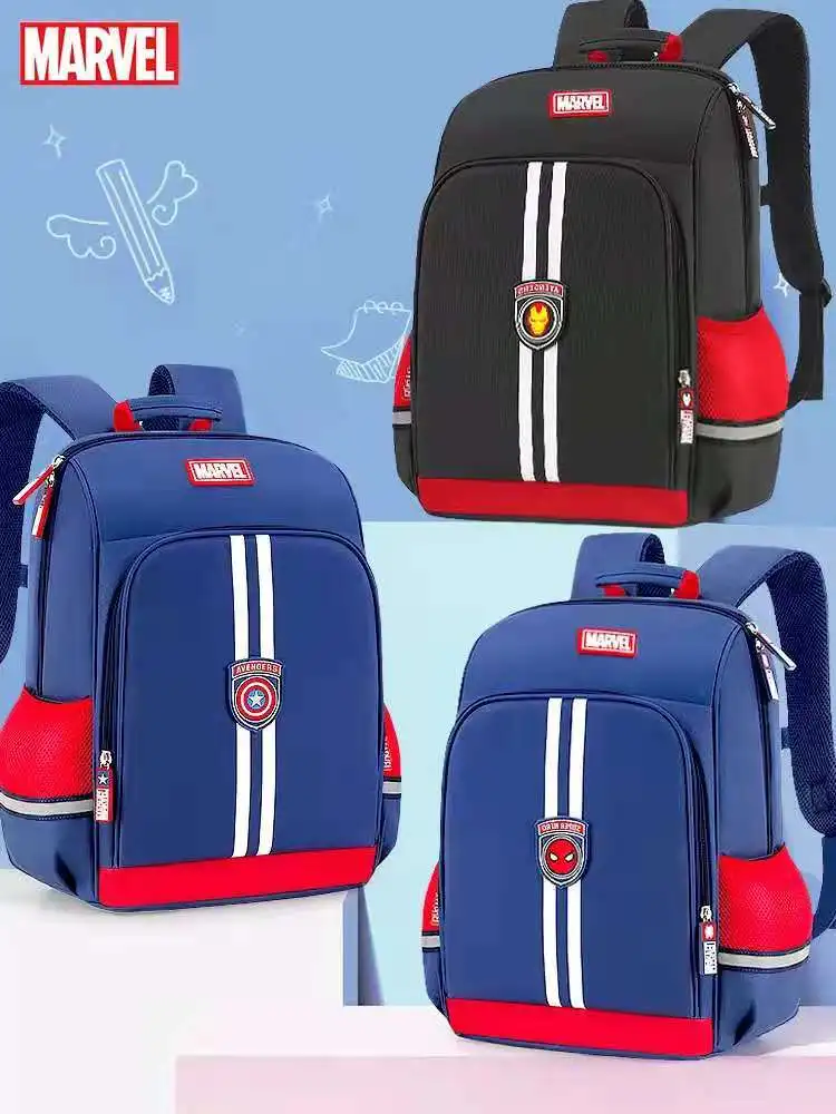 2021 Disney New School Bags For Boys Primary Student Shoulder Backpack Large Capacity Spider Iron Man Captain America Mochila