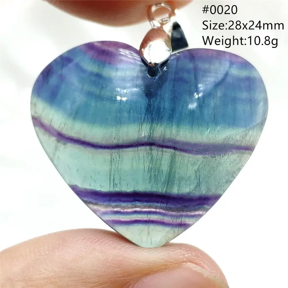 Природный цвет яркий флюорит кварцевый кулон ожерелье сердце любовь подарок