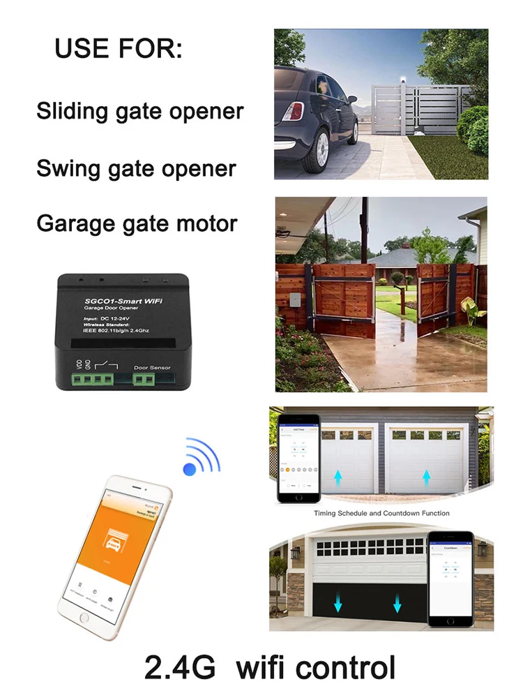 Wi-Fi переключатель Smart swing раздвижные двери гаража Открывалка управление Лер с Alexa Google Home Smart Life/приложение управление WiFi умный приемник