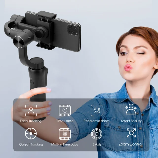 S5 3-Axis Gimbal Handheld Stabilizer Cellphone Action Camera Holder Anti Shake Video Record Smartphone Gimbal For Phone 3